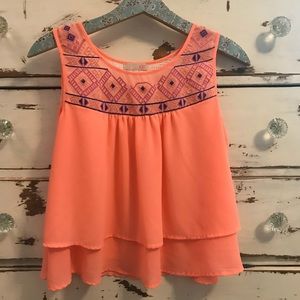 GB Bright Orange Layered Tank(S) - EUC
